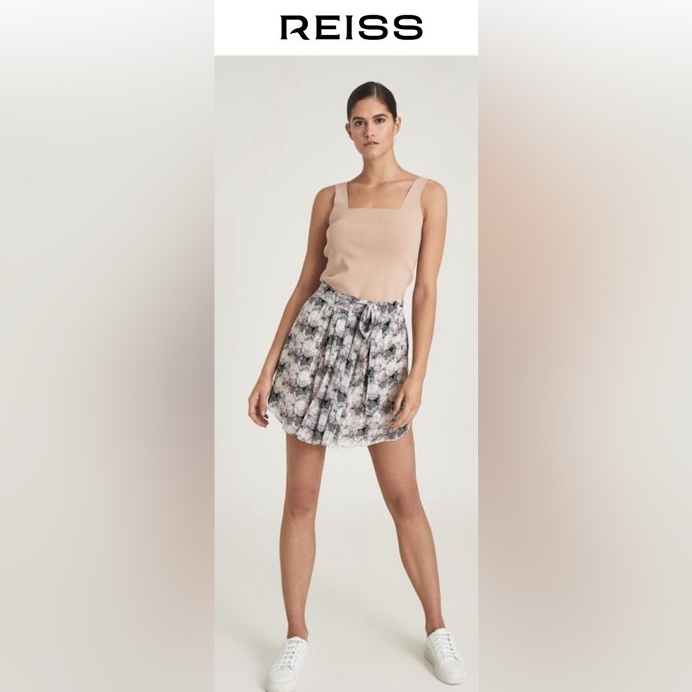 NWT Reiss ‘Jonah’ Circle Pink Printed Flip Mini Skirt